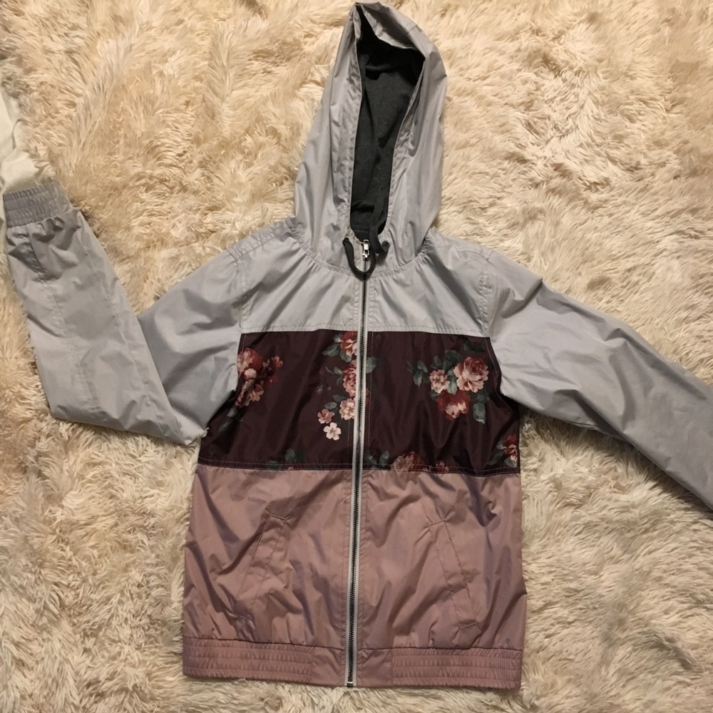 Floral zip up hoodie